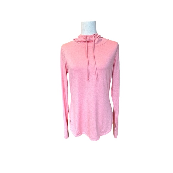 Reebok Womens Lightweight Long Sleeve Hooded Pullover Peachy-Pink Size Medium - Picture 13 of 13